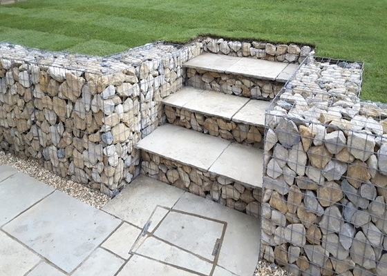 Het groene Poeder galvaniseerde 3mm Gelaste Gabion-Doos voor Lanscaping-Muurdecoratie