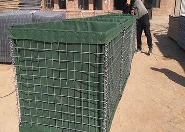 Langdurige defensieve bastion barrière, Groene defensieve gabion doos gevuld met zand