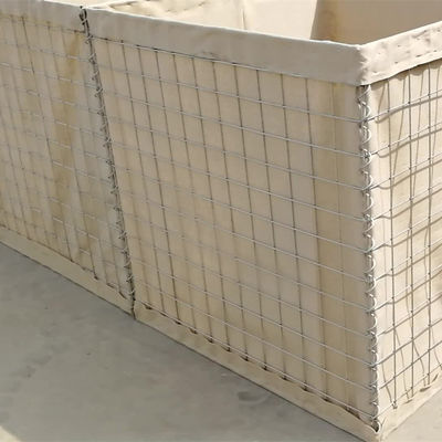 Bruin gelast Gabion Muur Bastion Of Leger Defensief Met Galfan Draad