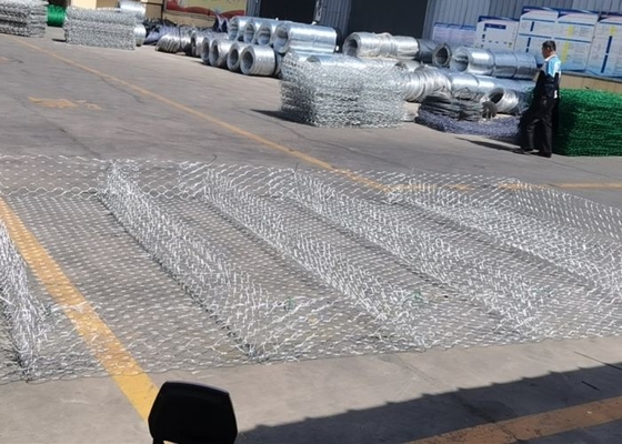 2.2mm  Gabion Mattress Wire Channel Gelast Mesh Gabions For Flood Control