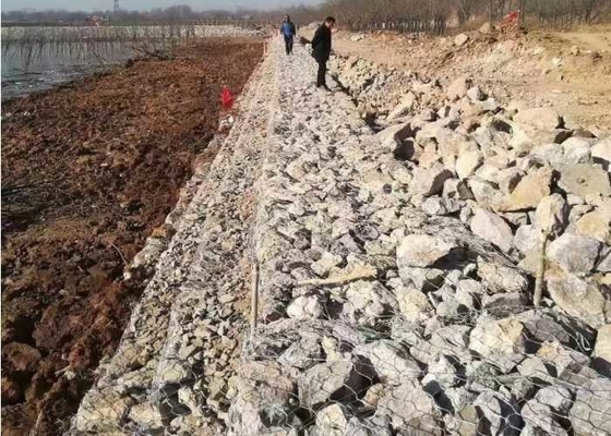 Eco-vriendelijke metaal gabion manden zilver gegalvaniseerd / PVC bedekt