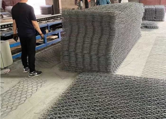 4.0mm Gegalvaniseerde Gabion-Matrassen 60x80mm Mesh Size
