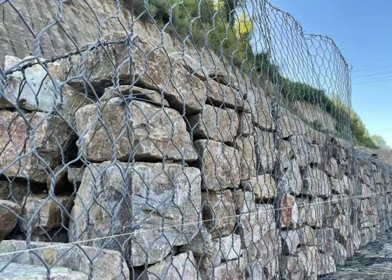 230g/M2 zink Met een laag bedekt Gray Gabion Wire Mesh 2.0mm met ≥15% Verlenging