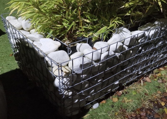 Met een laag bedekt Pvc van de het Staaldraad van Gabion van de rechthoek Behoudende Muur Manden Gegalvaniseerd