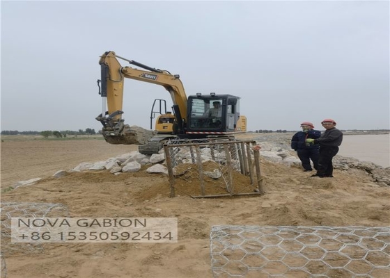 Flood Control 4.0mm Gabion Mesh Cage Voor Stone Sack gabion dozen Rivier vullen gabion zakken PVC bedekte zak gabions