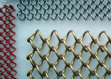 Decoratief metalen gaas gordijn Aluminium goud 6mm X 6mm Aanpasbare kamerverdeler