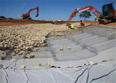 Het zilveren Kleurenplastiek bedekte Matrassen met een laag 3 * 2 * 0,17 Meters voor Rivierbed