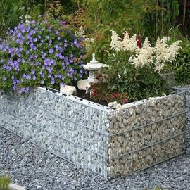 Zware Zink Met een laag bedekte de Planters Zilveren Kleur van Gabion van de Behoudende Muursteen Kooien Geweven
