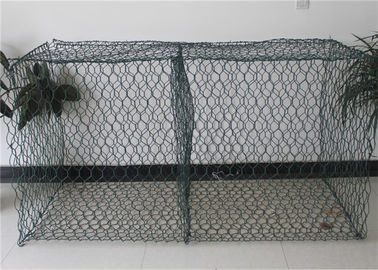 Groene pvc Met een laag bedekte Gabion-Netwerkmand voor de Bescherming van de Rivierbank
